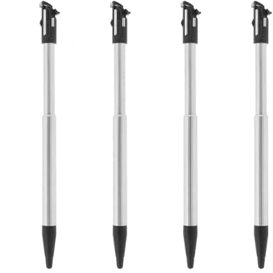 SG Store 4 Stück Ausziehbarer Eingabestift aus Metall Einstellbarer Touch-Eingabestift Video-Eingabestift Spielzubehör Kompatibel mit Nintendo NEW 2DS XL