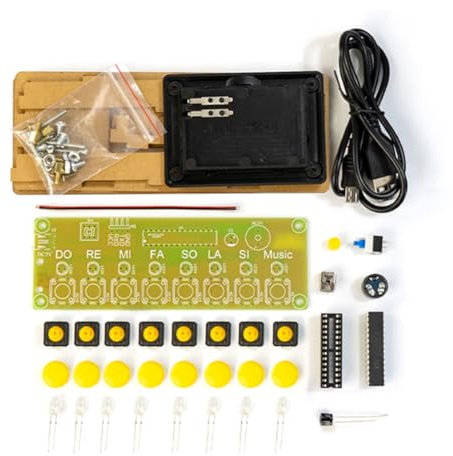 Qusedwey DIY 8 Tasten Elektronisches Klavier Kit Musiknote Platine Löten Übungsbausatz DIY Elektronik Kit