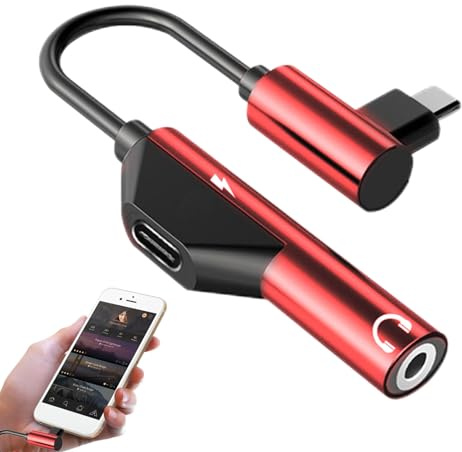 Adaptador de auriculares USB C – Convertidor de audio digital | Conector de cable auxiliar tipo C a 3.5 mm | USSB-C a puerto de sonido de auriculares | Dongle de salida estéreo para dispositivos de