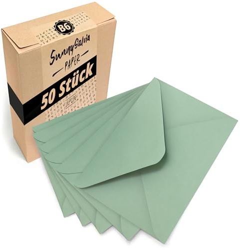Japun - Sobres (50 piezas) - formato B6, 175 x 125 mm, verde