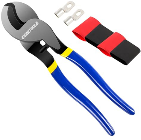 10-Inch Heavy Duty Cable Cutter, High Leverage Wire Cutter for Battery Cable, Aluminum, Copper, and Communication Cable, Clean Cut Tool for Electrical, Telecom and Wiring Work