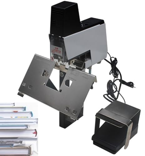 Automatic Electric Saddle Stapler with Pedal - 106 Rapid Heavy Duty Binding Machine, 2-30 Sheets Capacity, Adjustable Thickness 100mm, 1-9 Intensity Levels