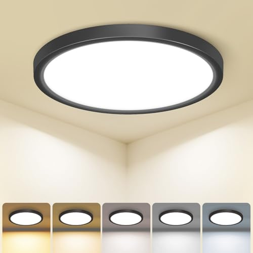 zemty Deckenlampe LED Deckenleuchte Flach, 2Stück 18W 1800LM 5Farben-2700K/3000K/4000K/5000K/6500K Lampen Decke, Ø21.8x1.7cm Ultra Dünn Rund IP44 Badlampe für Flur Keller Umkleidekabine Eingang