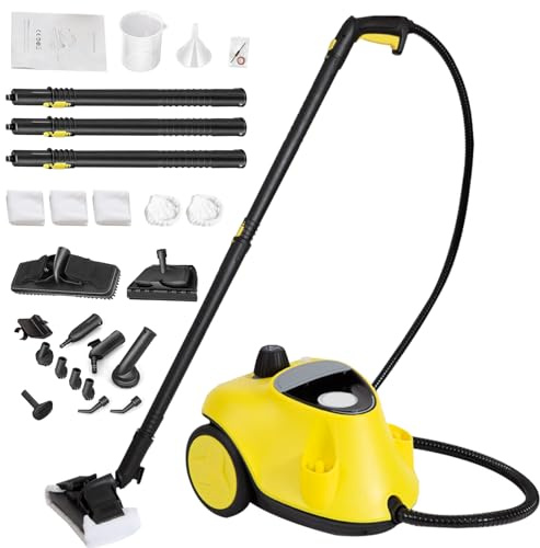 Pulitore a Vapore 2100 W con 29 Accessori, Generatore di Vapore Multifunzione con Serbatoio 2,1 L, Pressione 5 bar, Kit Pavimenti & Ugelli, Allarme Acqua Bassa, per Tappeti, Piastrelle, Vetri