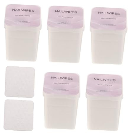 NIYANGLE 5 Boxen Pack Nagellackentferner Pads aus Weichem Perlenbaumwoll Material Fusselfrei Wiederverwendbar zu Naturnägeln Schnelle Gel und Lackentfernung für Nagelreinigung und Maniküre