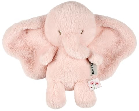 Nattou Kuscheltier Elefant aus Langflor-Plüsch, Wegbegleiter ab der Geburt, Ca. 29 cm, Polyester, FanFan, Rosa