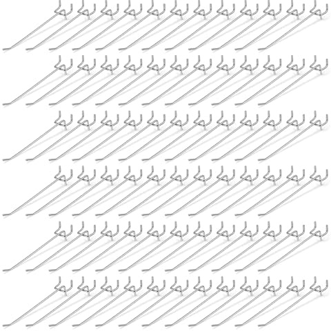 IANFAN 100Pack 8 Inch Pegboard Hooks, Metal Shelving Hooks Organizer, L-Shape Design, Rust Resistant, for Garage Tools Storage
