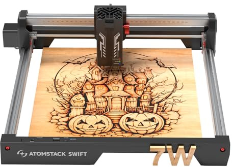 ATOMSTACK Swift 7W La-ser Engraving Machine, 300 x 300mm Engraver Cutter with AI Image-to-Design, Fast Modular Setup, Wi-Fi/USB/APP Control, Engraving for Wood, Leather, Acrylic, Glass, Paper