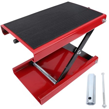 Gato Elevador de Tijera para Motocicleta, Altura Ajustable, Plegable, Capacidad de 500kg, Soporte de Gato para Motocicleta, Mantenimiento Universal
