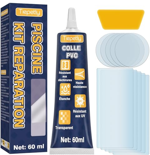 Kit de Reparation Piscine Imperméable et Transparent, pour Matelas Pneumatiques, Jacuzzis, Structures Gonflables, Matériaux en PVC, ABS, EVA et Caoutchouc