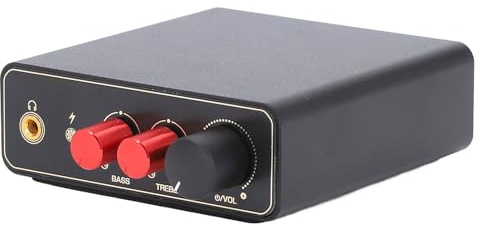 Eujgoov Preamplificatore per Giradischi Mini Amplificatore per Cuffie Alimentato Tramite USB con Controllo dei Bassi e degli Acuti per MM MC Phono Compact Whitebox