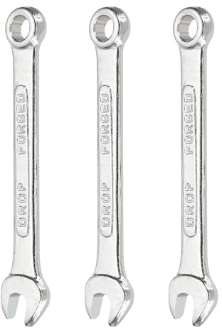 QUARKZMAN 3 Piezas Llave Combinada 6mm Métrica 12 Puntas Extremo De Caja Y Extremo Abierto Acero Zincado Herramienta De Doble Extremo Tubería Reparación DIY Blanco Plateado