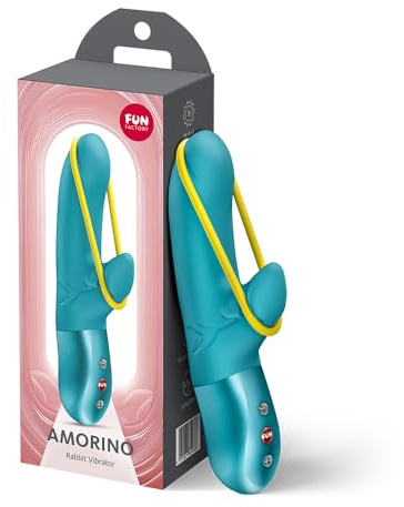 Fun Factory Amorino | Rabbitvibrator für Frauen | Vibrator mit Silikonband | G-Punkt- & Klitorisstimulation | IPX7 wasserdicht | Sex Spielzeug für Frauen | Sex Toys | Hautfreundliches Silikon | Erotik