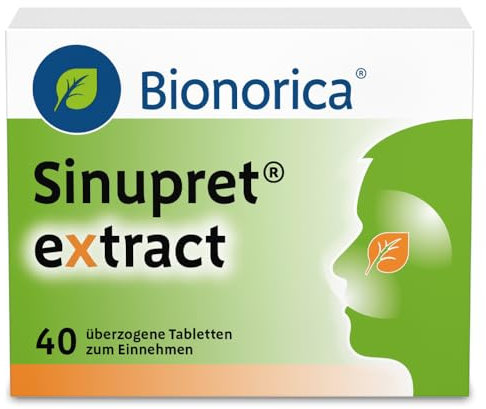 Sinupret® eXtract – stark bei Nasennebenhöhlenentzündung mit Schnupfen. Löst den Schleim, öffnet die Nase und befreit den Kopf mit der Kombination aus fünf Pflanzen, 40 überzogene Tabletten