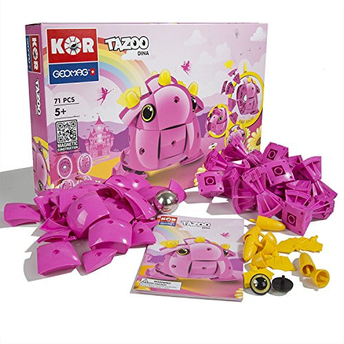 Geomag 605 - KOR Tazoo Dina, Magnetkonstruktionen und Lernspiele, 71-teilig