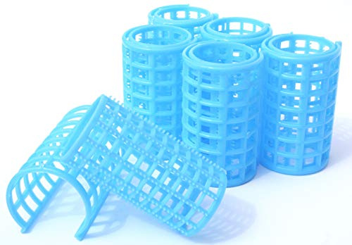 Kamay's Jumbo Hair Rollers Comb Curlers Clips Styling Rollers Hair Curls Wave Style Hairdressing Curlers Tools (Plastic Styling 36mm 1 1/2 6PCS Random Clolor)