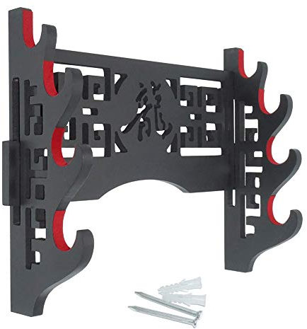 SHULI Schwerthalter Wandhalterung Schwertständer Japanische Samurai Schwerthalterung und Standard Schwerter-4-Tier