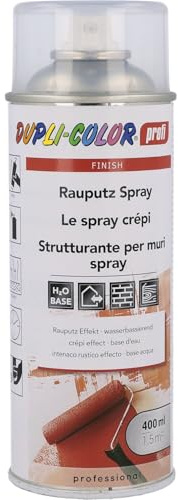 DUPLI-COLOR profi Rauputz Spray Weiß matt 400 ml - Wandreparatur | Kleine bis mittlere Körnung, geruchsarm, auf Wasserbasis – einfache Anwendung, ideal für individuelle Rauputzstrukturen