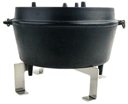 Koch Dutch Oven Ständer Premium aus V2A Edelstahl I 33,0 x 33,0 x 8,5 cm I Sicherer Stand für Dutch Oven, Blumenkübel, Feuertonnen & Lautsprecherboxen I Hitzefest, Langlebig & Rostfrei I #49