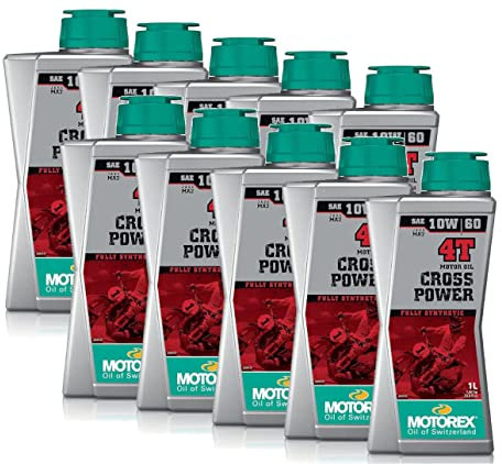 MOTOREX Olio motore 4T Cross Power SAE 10W-60 per moto, 10 l