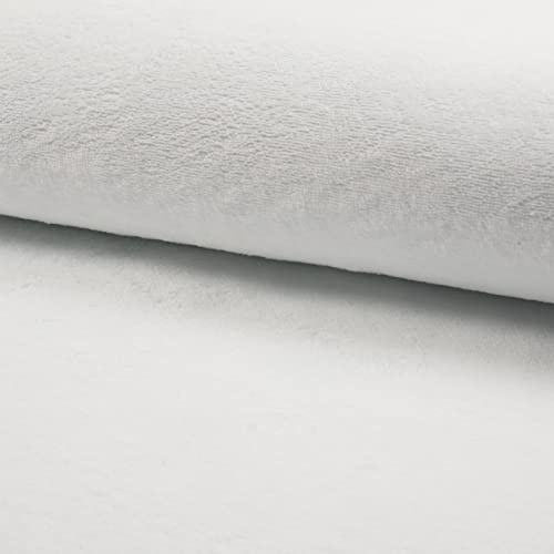 Cuddlesoft Bamboo Wellness Terry Towelling Fabric Material - White, 1/2Mtr - 150cm x 50cm