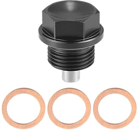 X AUTOHAUX Ölablassschraube mit Dichtring Magnetische Ölablassschraube M18x1,5 Magnetische Dichtunge Schwarz