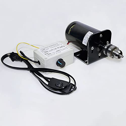 Jieotwice Moteur à Aimant permanent CC, Broyeur électrique pour Tour à Billes à Grande Vitesse Bricolage, Ensemble de perceuse D'établi Avec Contrôleur de Vitesse 220V 350W 400-7000RPM
