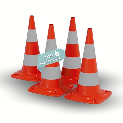 Verkehrspylon Pylon Hütchen Verkehrsleitkegel Warnkegel Markierungskegel Absperrkegel Warnbake Leitpfosten Lübecker Hut Parcours 4 Stück