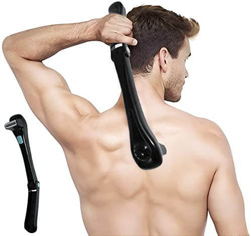 Electric Back Hair Shaver Portable USB Rechargeable 15inch Long Back Hair Removal, 180 Degrees Foldable Full Body Shaving Groomer Men Shaver Leg Hair Removal Trimmer Tool
