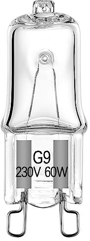 EKSAVE Bombilla halógena G9 40W 230V 520LM intensidad regulable, 2700K blanco cálido (paquete de 12)