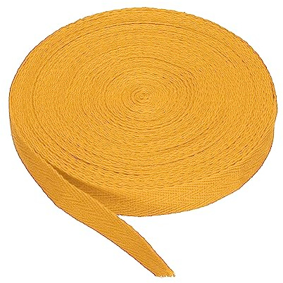 PATIKIL Baumwollband Baumwolle Gurtband 15mm x 9m, Schrägband Baumwoll Nahtband Köperband Saumband Einfassband Stoffband Webband zum Nähen für DIY Basteln Stricken Verpackungen, Gold