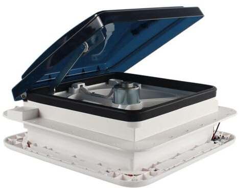 Caravan Shower Roof Hatch 12V Led Light Vent Exhaust Fan For Rv,Bidirectional Air Extraction,Stable And Quieter,Caravan Roof Vent Fan,Hole Size: 280 * 280mm