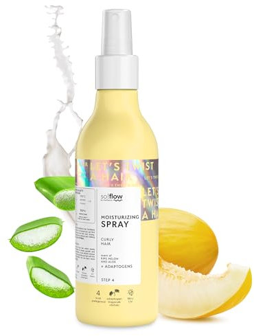 Soflow Spray Idratante Ricci Spray Ricci Senza Risciacquo con Olio di Argan e Estratto di Agrumi - Protezione e Definizione per Capelli Ricci Formula Nutriente Leggera