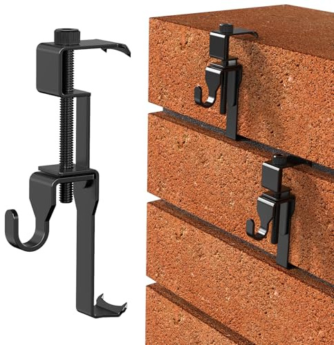 Lewufe Stainless Steel Brick Wall Clips, Brick Hooks Clamp Outdoor Heavy Duty 1-3/4 to 2-1/2 Brick Hook Brick Hangers No Drill, 6 Packs