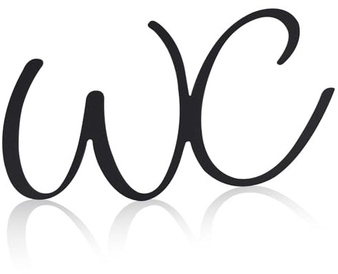 JIZZU WC Schild Selbstklebend, WC Türschild, 23x12x1CM Türschilder WC Selbstklebend, Toilettenschild mit Klebepad für Ihre Tür & Wand (WC)