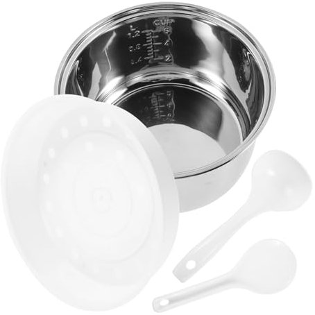COLLBATH Rice Cooker Inner Pot Replacement 3L Stainless Steel Non-Stick Inner Lid Suitable for Cooking Rice Soup and Baking