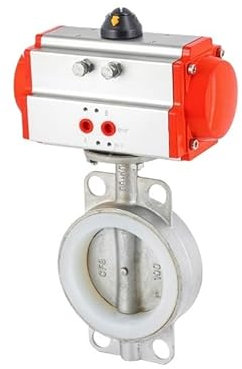 Absperrklappe mit pneumatischer Klemme aus Edelstahl 304 D671X/F Silikonkautschukventil DN50 100 (Size : DN65, Color : Tetrafluoro)