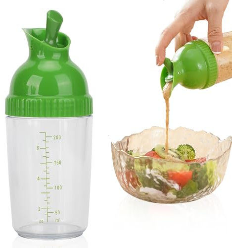 VINGVO 200ml Salad Dressing Container, Condiment Bottles, Salad Dressing Bottles Salad Dressing Shaker Prevent Leakage Salad Dressing Jar with Lid