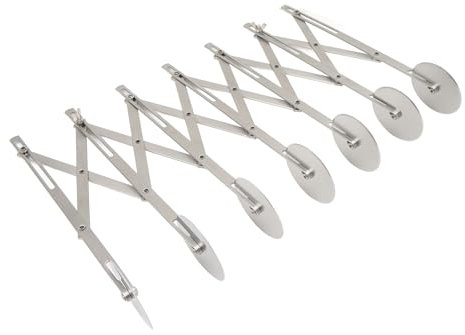 Nimomo Tagliapasta a 7 ruote a 7 ruote, in acciaio inox, larghezza regolabile, multi rotella, per pizza e noodle