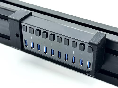 Generic Mount Compatible with Sabrent 7/10/16 USB Hub Sim Racing Mount, USB Mount Aluminium Cockpit, USB HUB Mount (Compatible with Sabrent 10 (HB-BU10))