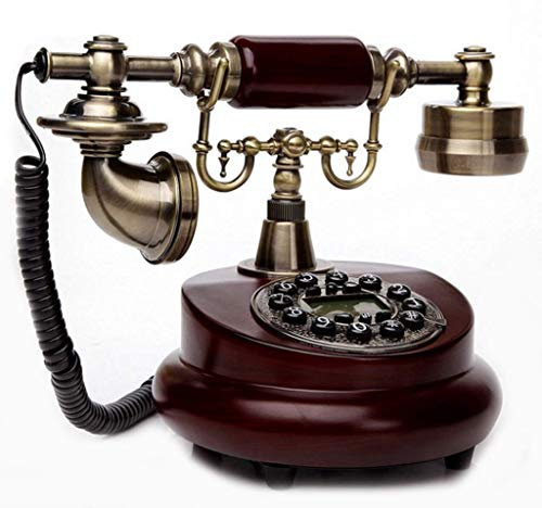 Teléfono fijo retro clásico de madera de resina estilo retro Teléfono fijo con cable vintage, teléfono fijo con cable clásico vintage para decoración del hogar y la oficina, una variedad de estilos pa