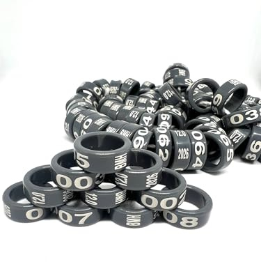 Générique Bagues Plastique 2025 pour Pigeons/Poules 08/10/12/14/16/18/20mm Couleur Vert (12.0mm, 20 Bagues)