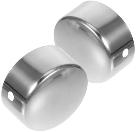 Angoily 2stücke Edelstahl Handlauf Endkappen Rund Handlauf Kappen Pvc Fittings Für Treppengeländer Innenbereich Robust Poliert Schutz Vor Verschleiß Einfache Montage Ohne Werkzeuge
