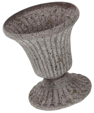 Happyyami Jarrón para Cementerio De Hierro Duradero Soporte Decorativo para Flores Tumbas Macetero Versátil para Uso Funerario y Celebraciones Color Gris Retro