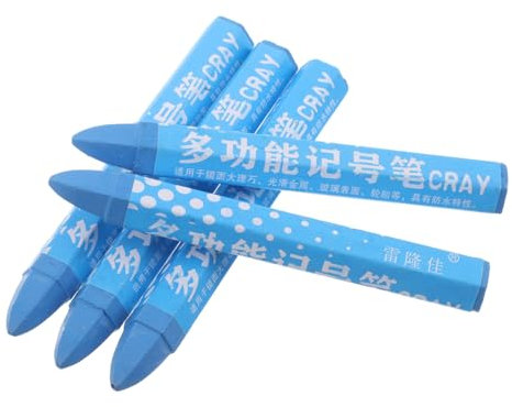 HORIALENCE 5 Stück Reifenmarkierung Marker Stift Reifenkreide Autolackmarker Stiftmarker Reifenlackmarker Wachs Blue