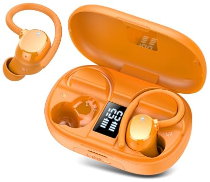 Bluetooth Kopfhörer Sport, In Ear Kopfhörer Kabellos Bluetooth 5.3 Kabellose Kopfhörer mit 4 Mic, 128 Std Spielzeit, 2026 Neue Weicher Ohrbügel, IP7 Wasserdicht Ohrhörer LED-Anzeige USB-C for Sport