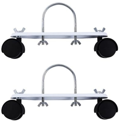 ZUZZEE Paquete de 2 Ruedas de radiador rellenas de Aceite, Soporte de Calentador móvil, Rodillo de Acero al Carbono para Calentadores eléctricos, Negro y Blanco (Negro)