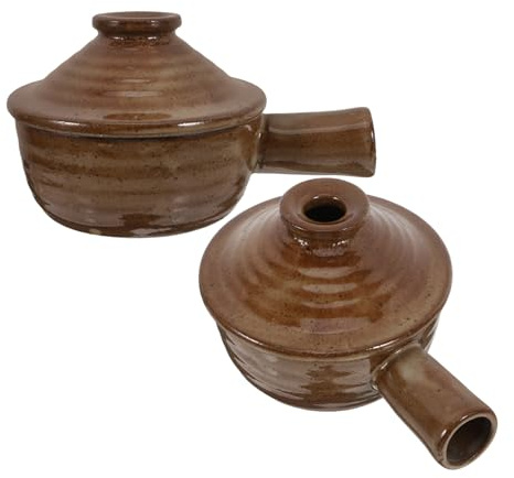 Cabilock 2 Pièces Casserole au micro-ondes cocotte chinoise faitout de cuisine pot en argile chinois pot de soupe à l'oignon français batterie de cuisine bosses cocotte en terre cuite