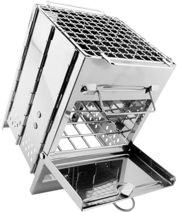 Toyvian Support De Barbecue De Camping Pliable Pour Cuisiner Plein Air Avec Ouverture Large Pour Bois Et Branches