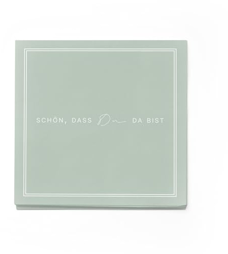 itenga Servietten „Schön, dass du da bist“ – 40 x Papier-Servietten, 3-lagig, 30 x 30 cm, hochwertig & stilvoll – Dekoration für Hochzeit, Geburtstag, Taufe, Kommunion, Konfirmation (eukalyptus grün)